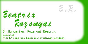 beatrix rozsnyai business card
